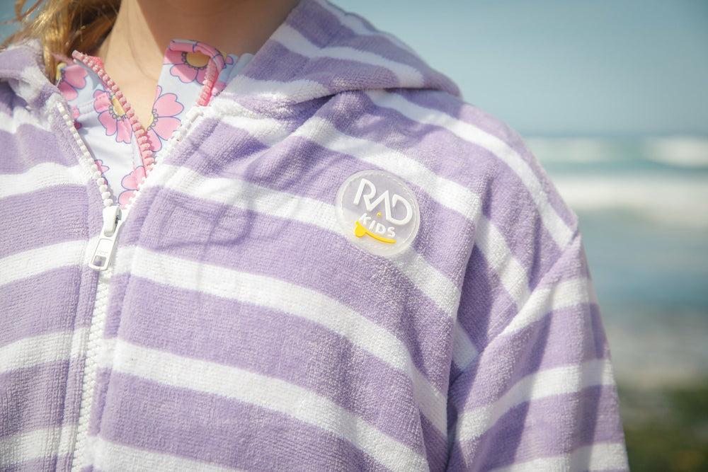 Zippy Vivid Violet Kids Hooded Towels | Zippy by Rad Kids | Kids Poncho Towel | Kids Hooded Towels with Zip |