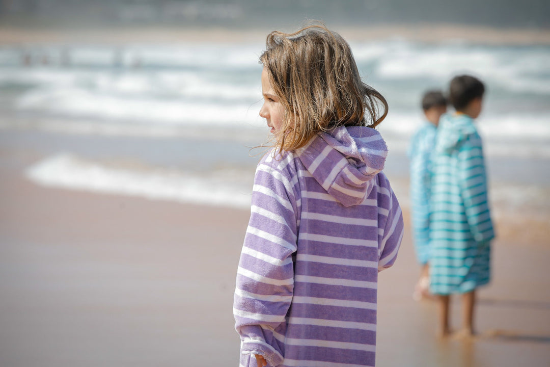 Zippy Vivid Violet Kids Hooded Towels | Zippy by Rad Kids | Kids Poncho Towel | Kids Hooded Towels with Zip |