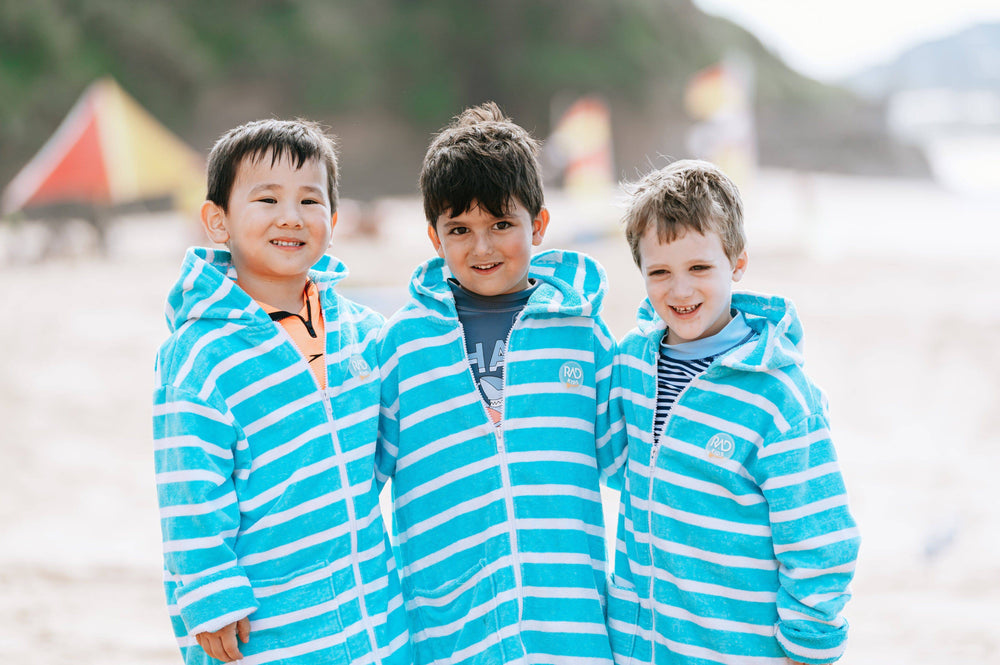 Kids Hooded Towels | Zippy Ocean Blue Kids Hooded Towels | Zippy by Rad Kids | Kids Poncho Towel |