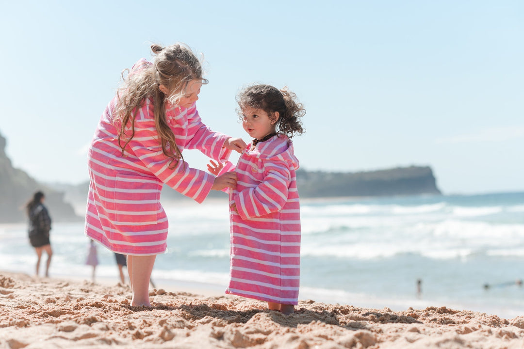 Kids Hooded Towels | Zippy Calm Pink Kids Hooded Towels | Zippy by Rad Kids | Kids Poncho Towel |