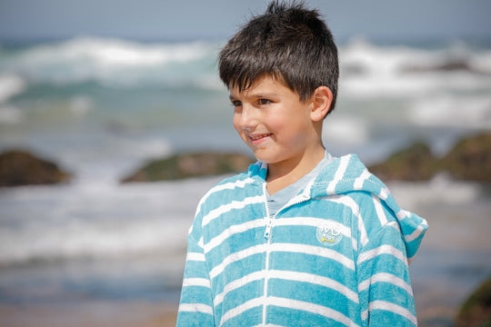 Kids Hooded Towels | Zippy Ocean Blue Kids Hooded Towels | Zippy by Rad Kids | Kids Poncho Towel | 