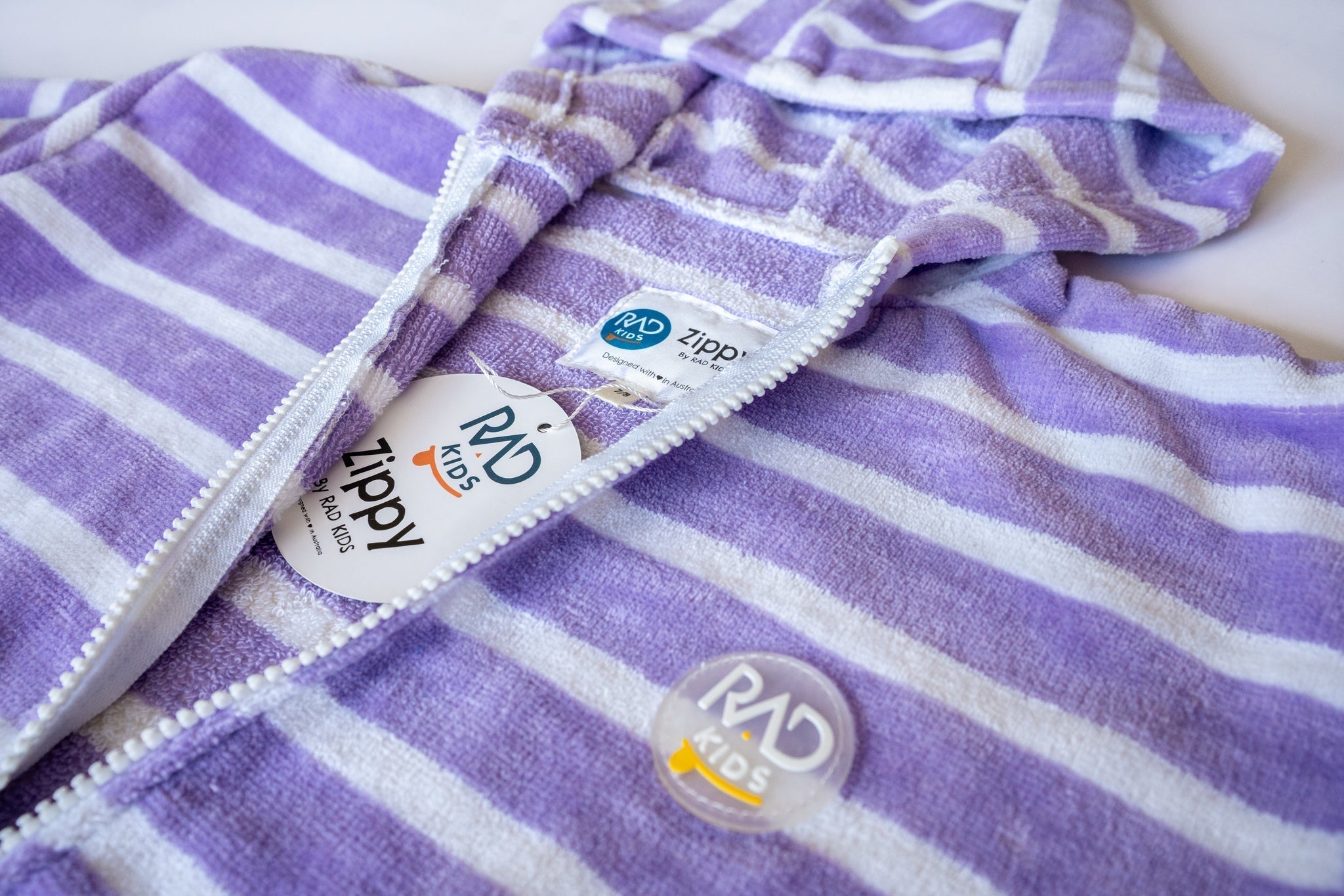 Vivid Violet Kids Hooded Towels with Zip | Rad Kids USA