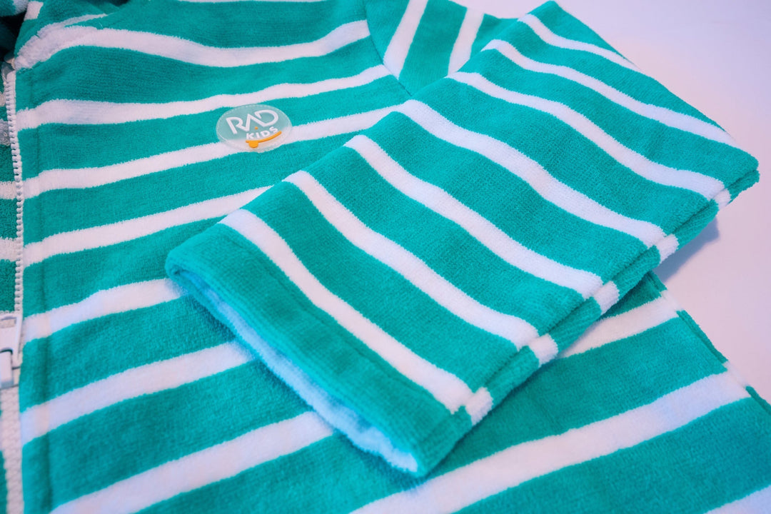 Kids Hooded Towels | Zippy Aqua Green Kids Hooded Towels | Zippy by Rad Kids | Kids Poncho Towel |