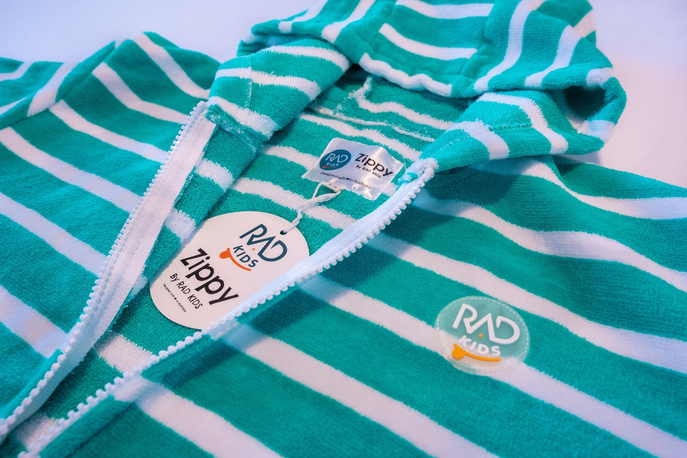 Kids Hooded Towels | Zippy Aqua Green Kids Hooded Towels | Zippy by Rad Kids | Kids Poncho Towel |